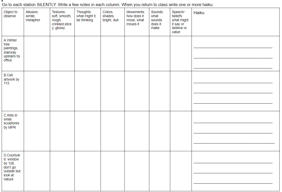 haiku prewriting sheet – Ethical ELA